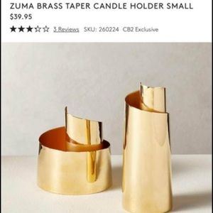 CB2 brass candle holders